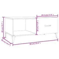 Vidaxl Konferenčný stolík betónovo sivý 90x50x40 cm kompozitné drevo