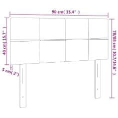 Vidaxl Čelo postele bledosivé 90x5x78/88 cm zamat