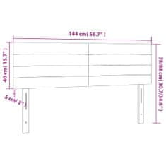 Vidaxl Čelo postele s LED zelené 144x5x78/88 cm látka