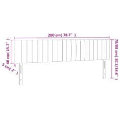 Vidaxl Čelo postele s LED čierne 200x5x78/88 cm látka