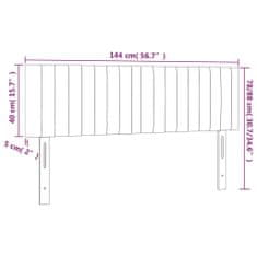 Vidaxl Čelo postele s LED čierne 144x5x78/88 cm zamat