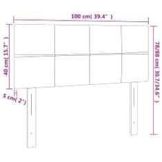 Vidaxl Čelo postele s LED čierne 100x5x78/88 cm zamat