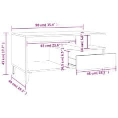 Vidaxl Konferenčný stolík lesklý biely 90x49x45 cm spracované drevo