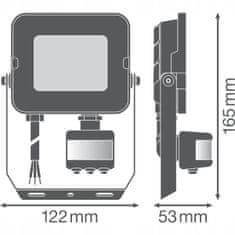 LEDVANCE LED Reflektor 20W 1800lm 3000K Teplá biela IP65 čierny so senzorom pohybu a súmraku COMPACT V