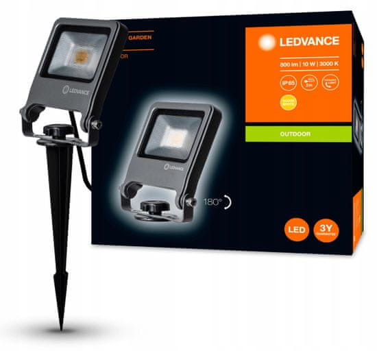 LEDVANCE Reflektor LED 10W 800lm 3000K Teplá biela IP65 Sivá GARDEN Flood Endura Drivable