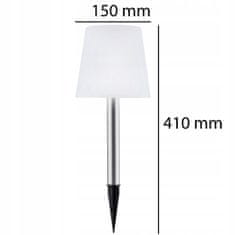 Polux Solárne Záhradné LED Svietidlo RUMBA 41cm 4000K Neutrálna Biela