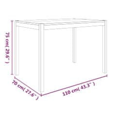 Petromila vidaXL Jedálenský stôl 110x70x75 cm akáciový masív