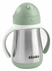 Béaba Hrnček termoizolačný so slamkou nerez 250ml Sage Green