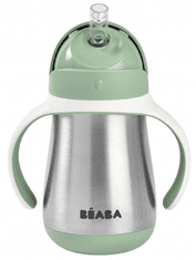 Béaba Hrnček termoizolačný so slamkou nerez 250ml Sage Green