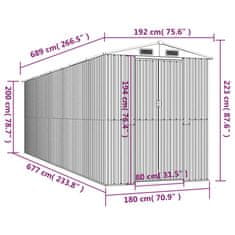 Petromila vidaXL Záhradná kôlňa zelená 192x689x223 cm pozinkovaná oceľ