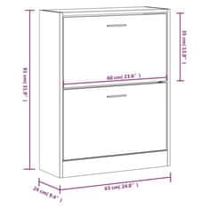 Petromila vidaXL Botník Sivý dub sonoma 63x24x81 cm spracované drevo