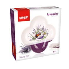 Banquet misa servírovacie štvorlístok LAVENDER 26 cm, OK, súprava 4 ks