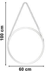 TZB Závesné okrúhle zrkadlo Fanti 60 cm čierne