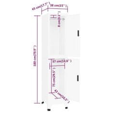 Petromila vidaXL Uzamykacia skriňa biela 38x45x180 cm oceľová