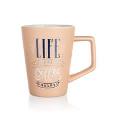 Banquet Hrnček keramický LIFE COFFEE 450 ml, súprava 4 ks