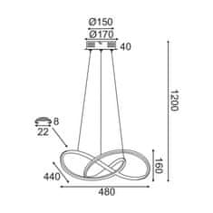 ACA ACA Lighting decoLED LED závesné svietidlo HM92LEDP48BR