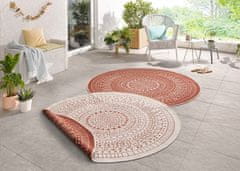 NORTHRUGS Kusový koberec Twin-Wendeteppiche 103102 creme terra – na von aj na doma 140x140 (priemer) kruh