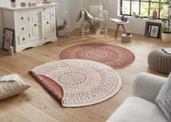 NORTHRUGS Kusový koberec Twin-Wendeteppiche 103102 creme terra – na von aj na doma 140x140 (priemer) kruh