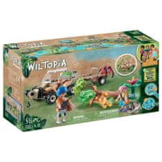 Playmobil Záchranná štvorkolka , Wiltopia, veterinári, štvorkolka, jaguár, 58 dielikov, 71011