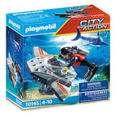 Playmobil Potápačský skúter , Záchranári, 15 dielikov, 70145