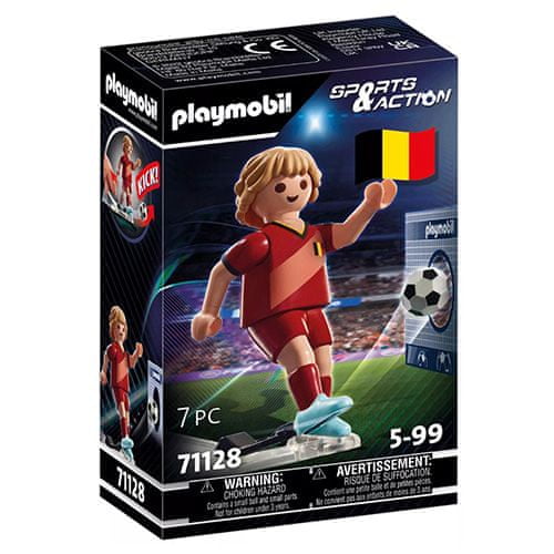 Playmobil Futbalista Belgicka , Šport a akcia, 7 dielikov, 71128