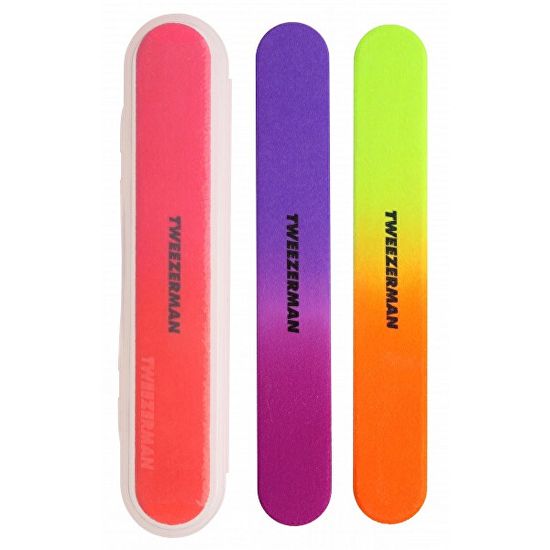 Tweezerman Neónové pilníky na nechty (Neon Nail Files) 3 ks