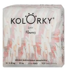 KOLORKY DAY - kvety - M (5-8 kg) - 21 ks - jednorázové eko plienky