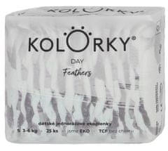 KOLORKY DAY - perie - S (3-6 kg) - 25 ks - jednorázové eko plienky