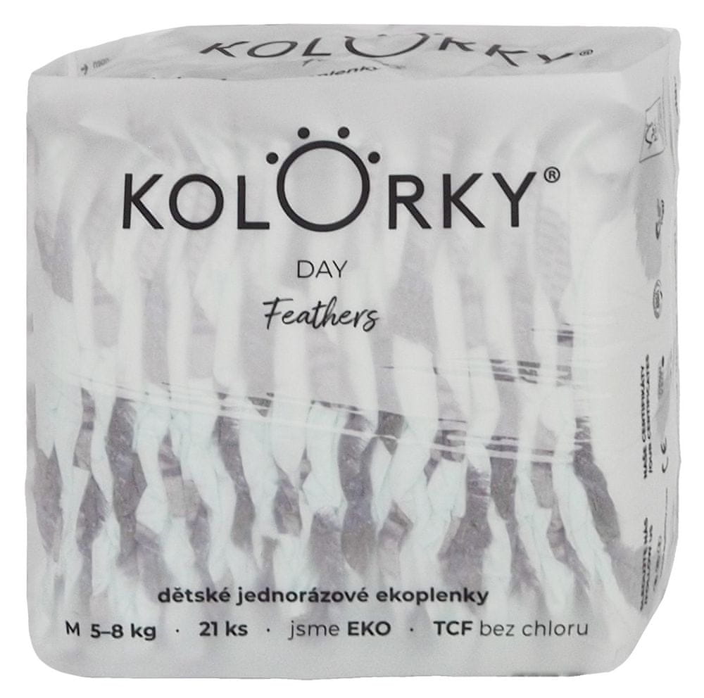 KOLORKY DAY - perie - M (5-8 kg) - 21 ks - jednorázové eko plienky