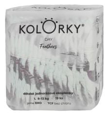 KOLORKY DAY - perie - L (8-13 kg) - 19 ks - jednorázové eko plienky