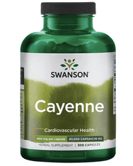 Swanson Cayenne (Kajenské korenie), 450 mg, 300 kapsúl