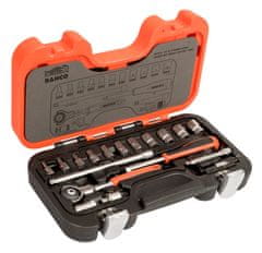 Bahco 1/4" Square Drive Socket Set with Metric Hex Profile and Swivel Head Ratchet - 65 Pcs SW65