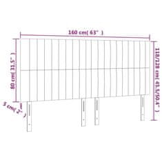 Vidaxl Čelo postele s LED modré 160x5x118/128 cm látka