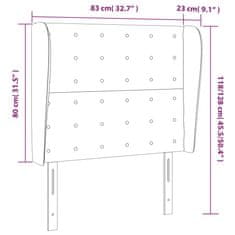 Vidaxl Čelo postele so záhybmi tmavohnedé 83x23x118/128 cm látka