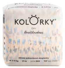 KOLORKY DAY - dážď a dúhy - M (5-8 kg) - 21 ks - jednorázové eko plienky