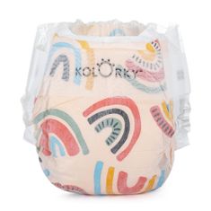 KOLORKY DAY - dážď a dúhy - S (3-6 kg) - 25 ks - jednorazové eko plienky