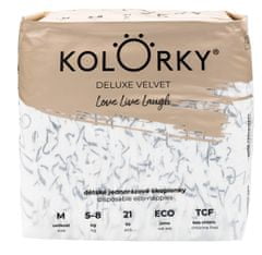 KOLORKY DELUXE VELVET - M (5-8 kg) - 21 ks - jednorázové eko plienky