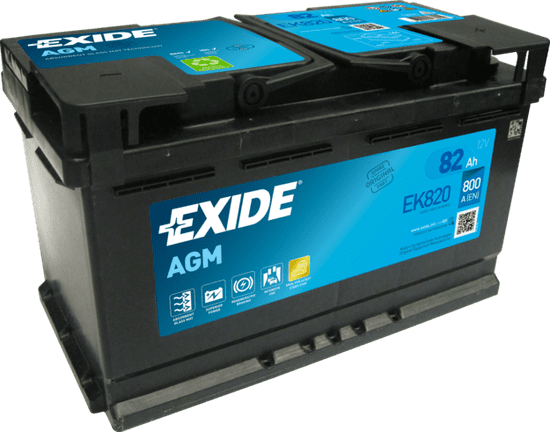 Exide AGM 82Ah Autobatéria Start-Stop 12V , 800A , EK820