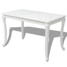 Petromila vidaXL Jedálenský stôl 116x66x76 cm, vysoký lesk, biely