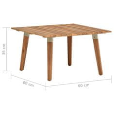Petromila vidaXL Záhradný konferenčný stolík 60x60x36 cm akáciový masív