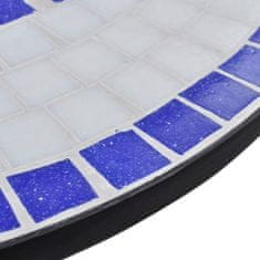 Petromila vidaXL Bistro stolík, modro biely 60 cm, mozaikový