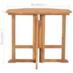 Petromila vidaXL Skladací záhradný jedálenský stôl 90x90x75 cm tíkový masív