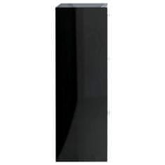 Vidaxl Úložná skrinka, lesklá čierna 60x29,5x90 cm, drevotrieska