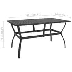Petromila vidaXL Záhradný stôl antracitový 140x80x72 cm oceľ