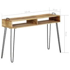 Petromila vidaXL Konzolový stolík z mangovníkového dreva 115x35x76 cm