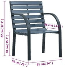 Petromila vidaXL Záhradné stoličky 2 ks, sivé, drevo