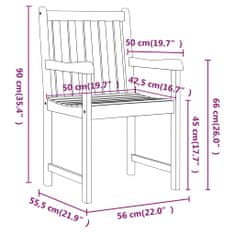Vidaxl Záhradné stoličky, 2 ks, masívne akáciové drevo