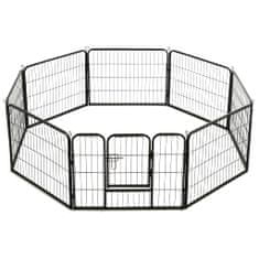 Petromila vidaXL Oceľová ohrádka pre psov s 8 panelmi 60x80 cm čierna