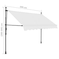 Petromila vidaXL Ručne zaťahovacia markíza s LED 300 cm, krémová