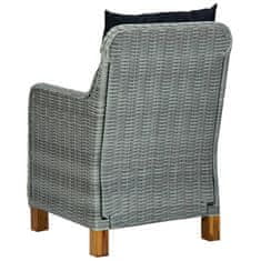 Petromila vidaXL Záhradné stoličky s podložkami 2 ks, polyratan, svetlosivé